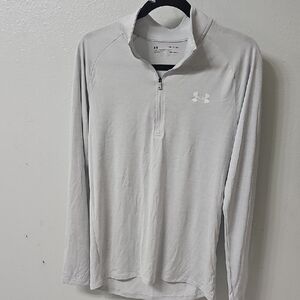 Under Armour Men's Light Gray Quarter-Zip Long Sleeve